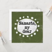 Namaste My Dear - Groen Wenskaart Kaart (Voorkant / Achterkant in situ)
