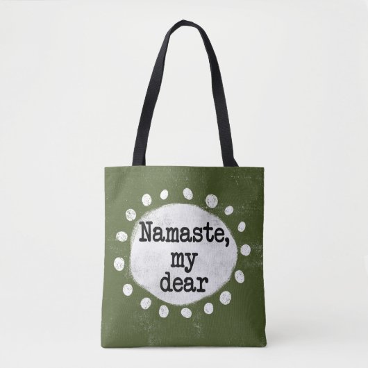 Namaste My Dear - Groene Canvas tas (Voorkant)