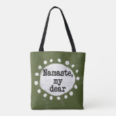 Namaste My Dear - Groene Canvas tas (Achterkant)