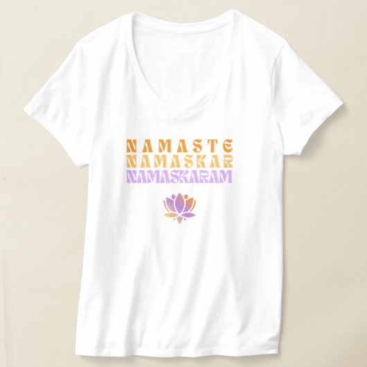 Namaste Namaskar Namaskaram Grafisch ontwerp T-shirt (Laagn)