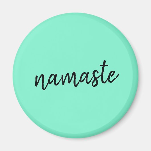 Namaste | Neo Mint Green Modern Yoga Spiritueel Magneet (Voorkant)