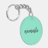 Namaste | Neo Mint Green Modern Yoga Spiritueel Sleutelhanger (Voorkant Links)