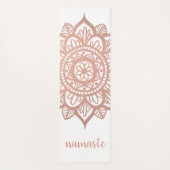 Namaste New Roos Gold Mandala White Yogamat (Achterkant)