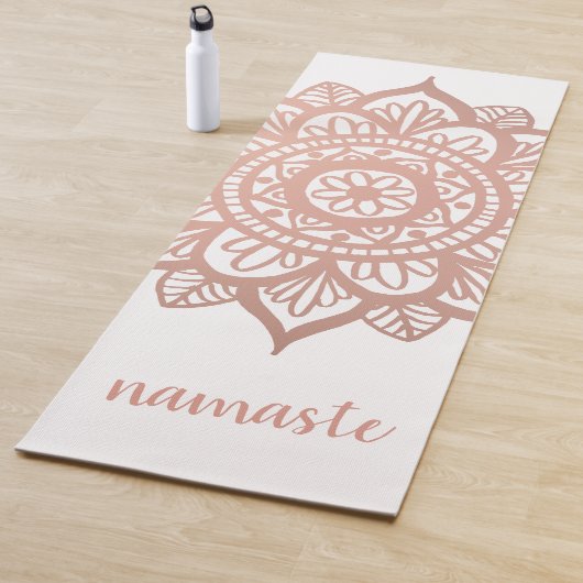 Namaste New Roos Gold Mandala White Yogamat (In situ)