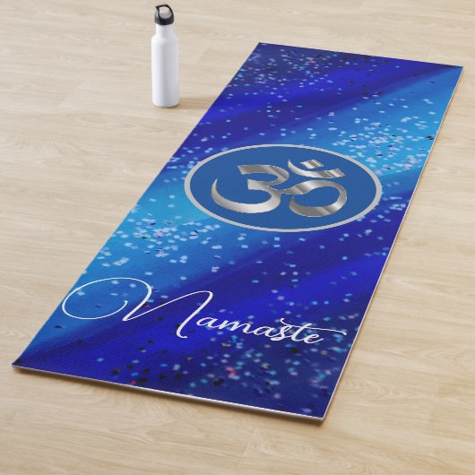 Namaste OM Blauwe Confetti Yogamat (In situ)