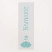 Namaste Om Groene Lotus Bloem Zen Yoga Mat (Voorkant)