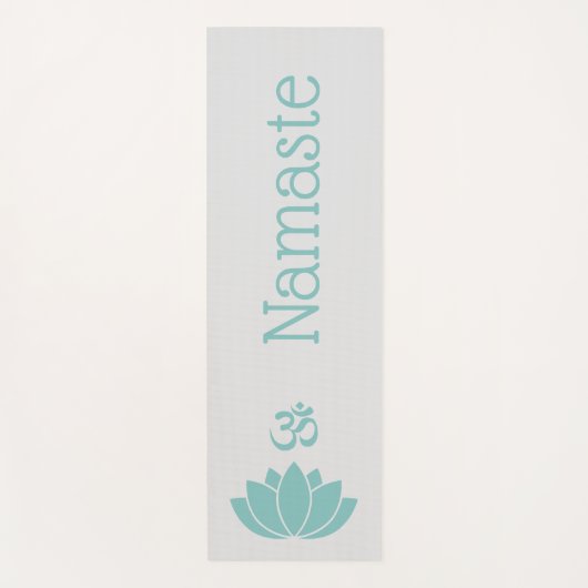 Namaste Om Groene Lotus Bloem Zen Yoga Mat (Voorkant)