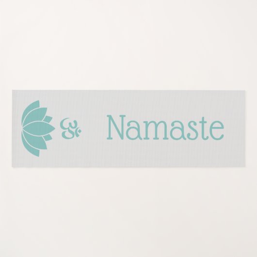 Namaste Om Groene Lotus Bloem Zen Yoga Mat (Voorkant (horizontaal))