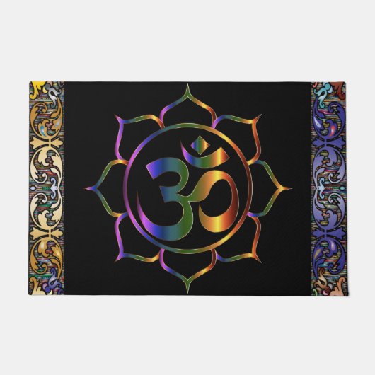 Namaste Om Lotus Rainbow  Deurmat (Voorkant)