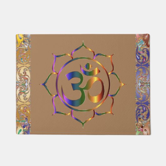 Namaste Om Lotus Rainbow Doormat Deurmat (Voorkant)
