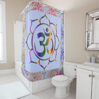 Namaste Om Lotus Rainbow  Douchegordijn