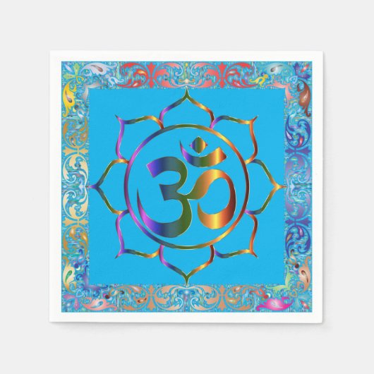 Namaste Om Lotus Rainbow  gepersonaliseerd Servet (Voorkant)