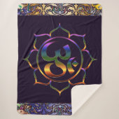 Namaste Om Lotus Rainbow  Sherpa Blanket Deken (Voorkant)