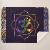 Namaste Om Lotus Rainbow  Sherpa Blanket Sherpa Deken (Voorkant (horizontaal))