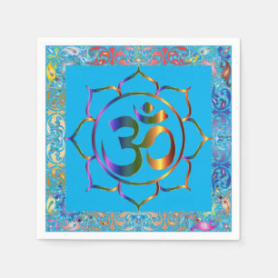 Namaste Om Lotus Rainbow, Vintage gepersonaliseerd Servet