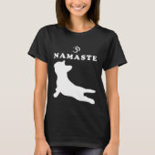 Namaste Om Symbol Franse Bulldog Yoga voor vrouwen T-shirt (Voorkant)