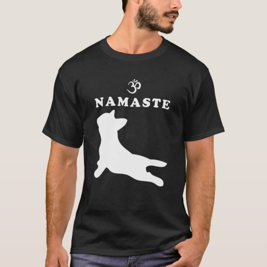 Namaste Om Symbol French Bulldog Funny Yoga Gift T-shirt (Voorkant)
