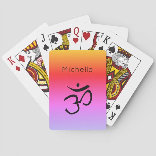 Namaste Om Symbol Yoga Gepersonaliseerd Pokerkaarten (Achterkant)