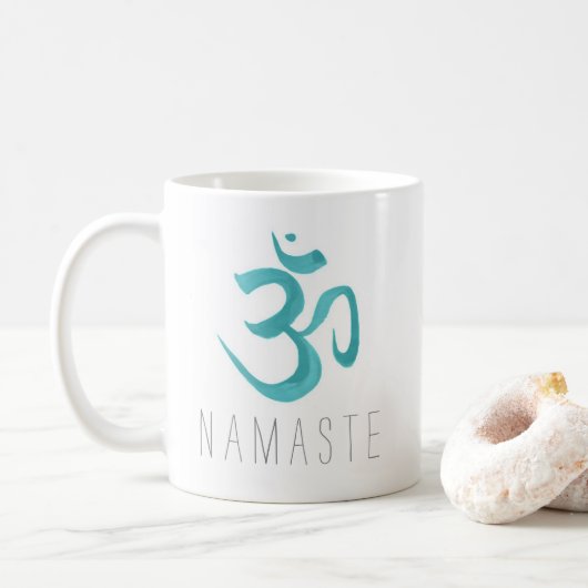 Namaste Om Symbol Yoga Mediatation Koffiemok (Met donut)