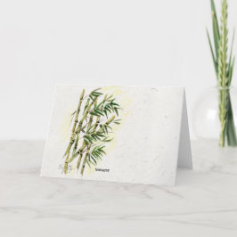 Namaste op Bamboe Respectful Polite Greeting Kaart