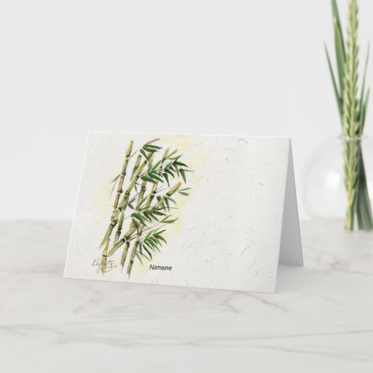 Namaste op Bamboe Respectful Polite Greeting Kaart (Voorkant)
