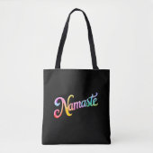 Namaste op een zwarte tote bag (Voorkant)