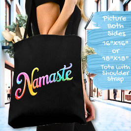 Namaste op een zwarte tote bag