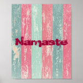 Namaste op Grunge Stripes Poster (Voorkant)