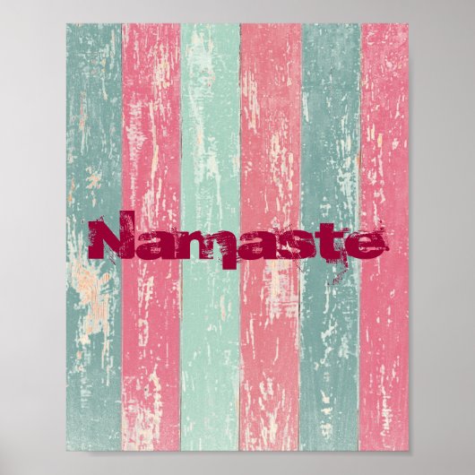 Namaste op Grunge Stripes Poster (Voorkant)