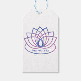 Namaste Paarse en Roze Lotus Flower Cadeaulabel