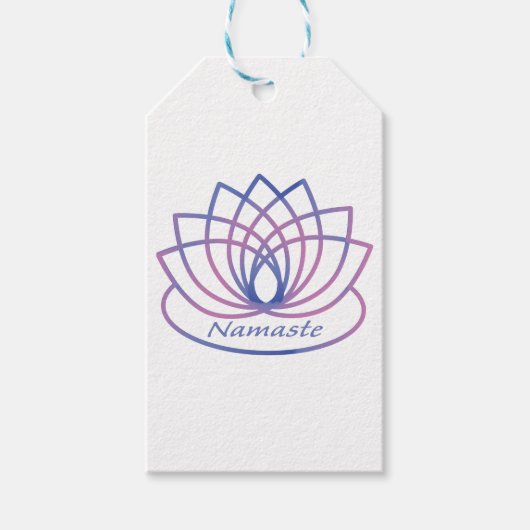 Namaste Paarse en Roze Lotus Flower Cadeaulabel (Voorkant)