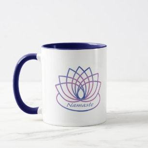 Namaste Paarse en Roze Lotus Flower Mok