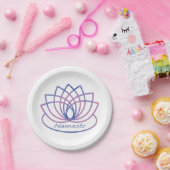 Namaste Paarse en Roze Lotus Flower Papieren Bordje (Feest)