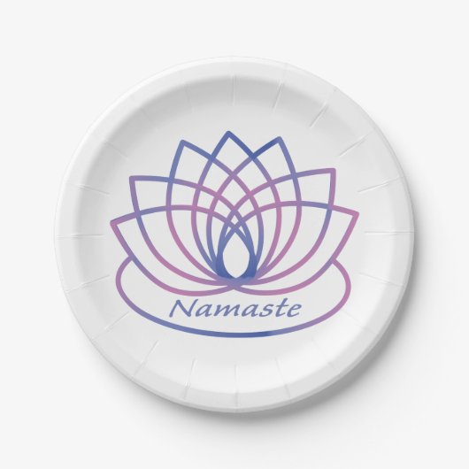 Namaste Paarse en Roze Lotus Flower Papieren Bordje (Voorkant)