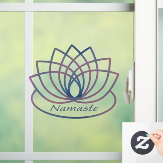 Namaste Paarse en Roze Lotus Flower  Raamsticker (Huis)