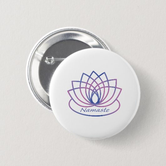 Namaste Paarse en Roze Lotus Flower Ronde Button 5,7 Cm (Voorkant /achterkant)