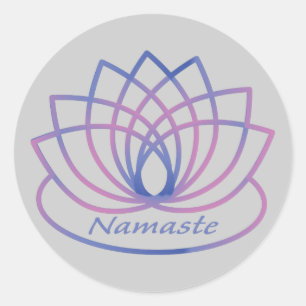 Namaste Paarse en Roze Lotus Flower Ronde Sticker