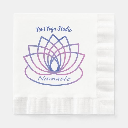 Namaste Paarse en Roze Lotus Flower Servet (Voorkant)