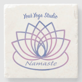 Namaste Paarse en Roze Lotus Flower Stenen Onderzetter