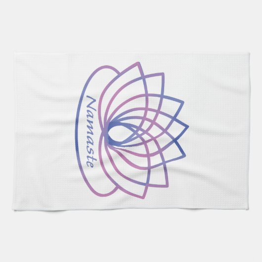Namaste Paarse en Roze Lotus Flower Theedoek (Horizontaal)