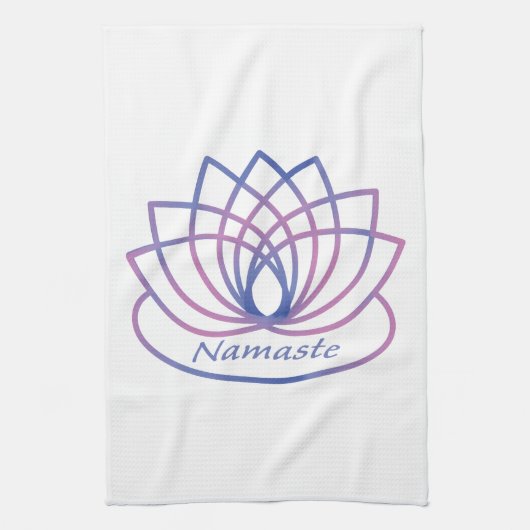 Namaste Paarse en Roze Lotus Flower Theedoek (Verticaal)
