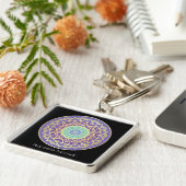 Namaste Paarse Indigo Gold Turquoise Mandala Boho Sleutelhanger (Zijkant)