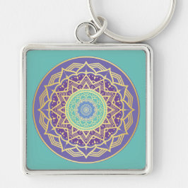 Namaste Paarse Indigo Gold Turquoise Mandala Boho Sleutelhanger