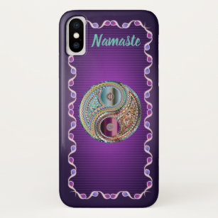 Namaste Paarse Jewel Toned Yin Yang Custom Case-Mate iPhone Case