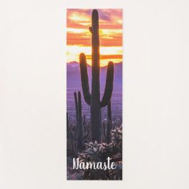 Namaste Paarse Oranje Cactus Arizona Sunset Custom Yogamat