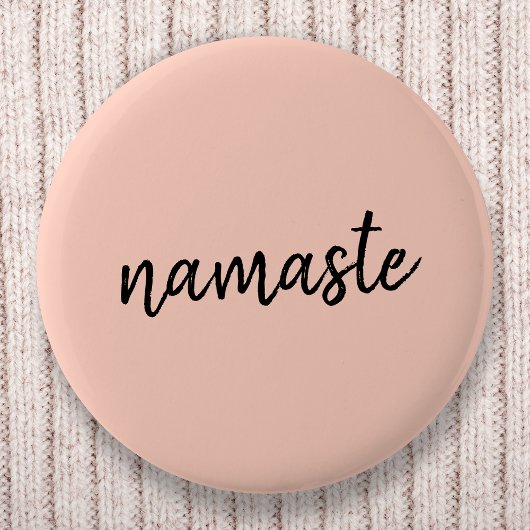 Namaste | Pachy Pink Modern Yoga Meditation Ronde Button 5,7 Cm
