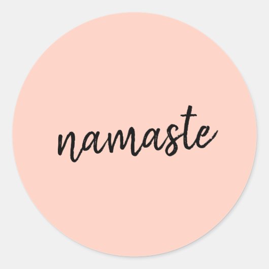 Namaste | Pachy Pink Modern Yoga Meditation Ronde Sticker (Voorkant)