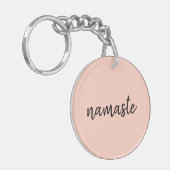 Namaste | Pachy Pink Modern Yoga Meditation Sleutelhanger (Voorkant Links)