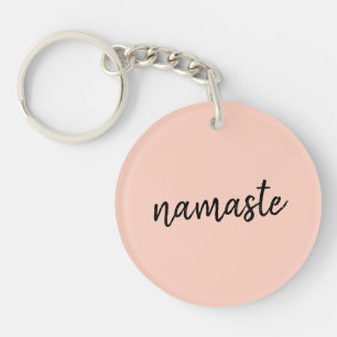 Namaste   Pachy Pink Modern Yoga Meditation Sleutelhanger