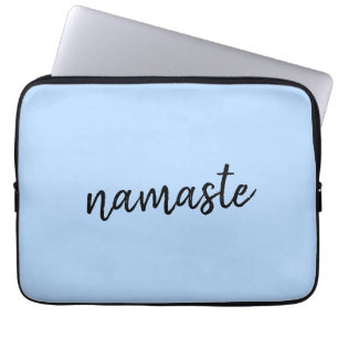 Namasté Pastel Blue Yoga Spirituele aanhef Laptop Sleeve